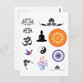 Boeddhistische en Mindfulness Symbolen Briefkaart (Voorkant / Achterkant)