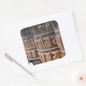 Boeddhistische gebeddenwielsticker vierkante sticker (Envelop)