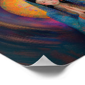 Boeddhistische Godin Quan Yin Abstracte Vortex Sch Poster (Hoek)