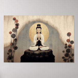 Boeddhistische godin Quan Yin Minimalistische kuns Poster