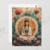 Boeddhistische Godin Quan Yin Portret Schilderkuns Briefkaart (Voorkant / Achterkant)
