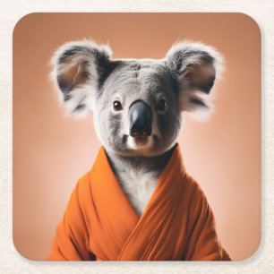 Boeddhistische Koala Vierkante Kartonnen Onderzetter