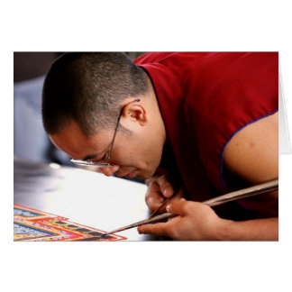 Boeddhistische monk Creëer Mandala