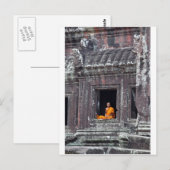 Boeddhistische monnik mediteert Angkor Wat Briefkaart (Voorkant / Achterkant)