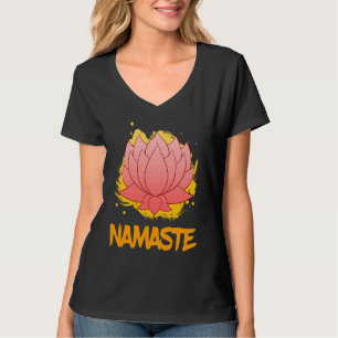 Boeddhistische monnik Namaste Biddende Lotus Bloem T-shirt