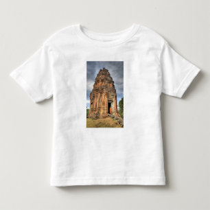Boeddhistische monnik staand in de deuropening van kinder shirts