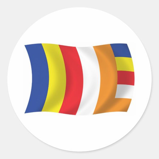 Boeddhistische religie Vlag Sticker (Voorkant)