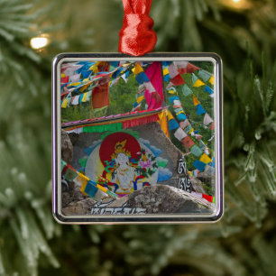 Boeddhistische rotsschildering metalen ornament