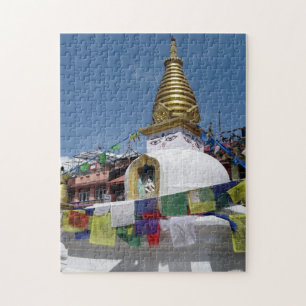Boeddhistische Stoepa Kathmandu Nepal Spirituele R Legpuzzel