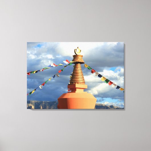 Boeddhistische stupa omwikkeld canvas afdruk (Voorkant)