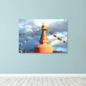 Boeddhistische stupa omwikkeld canvas afdruk (Insitu (Houten vloer))