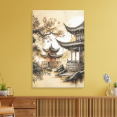 Boeddhistische Tempel Canvas Afdruk (Insitu (Woonkamer))