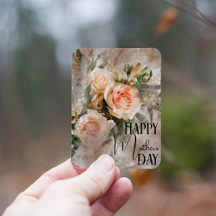 Boedel van Blush roze rozen Happy Moederdag Magneet