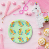 Boedgerigar Paraket Bird Waterverf Cute Papieren Bordje (Feest)