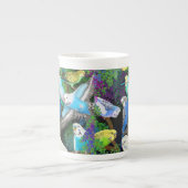 Boedgerigar Parrots in Ferns Bone China Mok (Voorkant)
