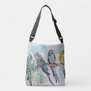 Boedgie Bird Waterverf budgies bird Crossbody Bag Tas