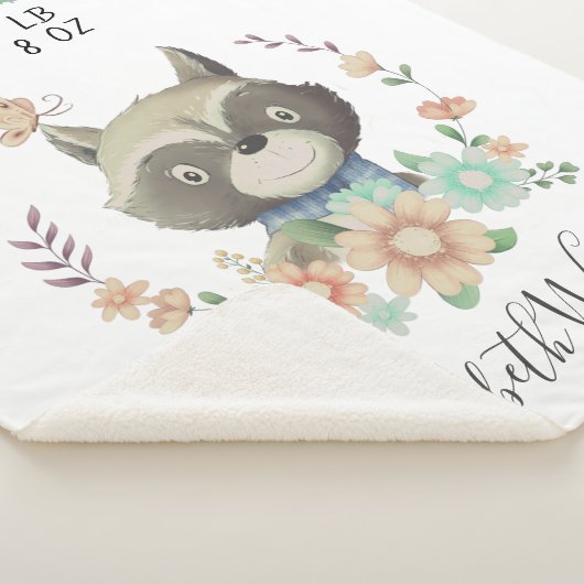 boegenoot baby hert geboortestaat sherpa deken (3/4)