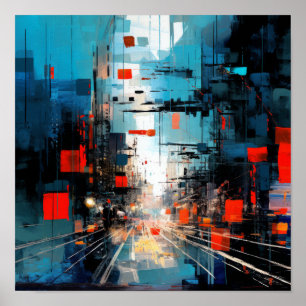 Boeiend Abstract schilderij Poster - ontketenen