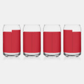 Boeiend rood achtergrond wit randontwerp blikvorm glas (Links)