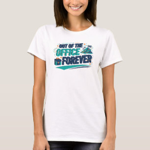 Boeiend Teal BUITEN KANTOOR Statement Design T-shirt