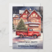 Boeiend vintage kerstscène feestje kaart (Voorkant)