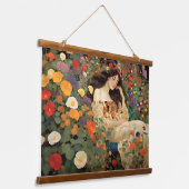 Boeiende  Cottage Landscape Impressionis Hangend Wandkleed (Gebogen)