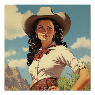 Boeiende cowgirl: Wild West fluistert Perfect Poster