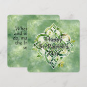 Boeiende groene waterverf Keltische knoop Feestdagenkaart (Voorkant / Achterkant)