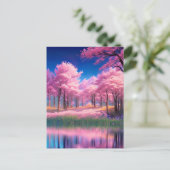 Boeiende roze versieringen briefkaart (Staand voorkant)