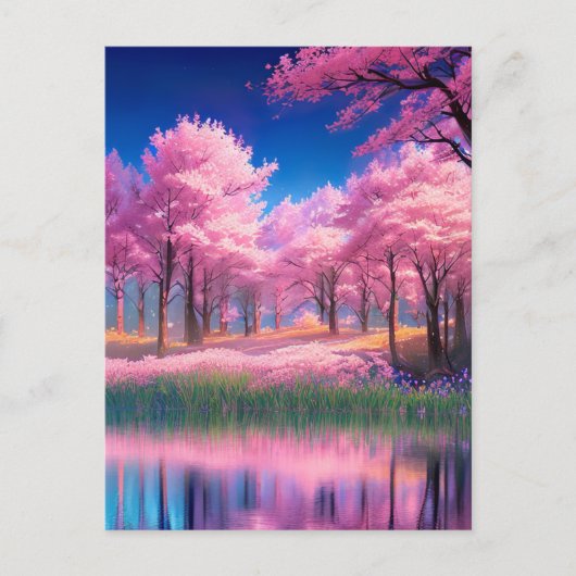 Boeiende roze versieringen briefkaart (Voorkant)