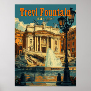 Boeiende Trevi-fontein, Rome - Poster