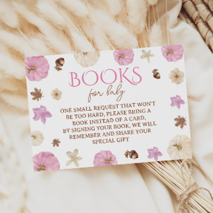 Boek Aanvraag Blush Pumpkin Herfst Baby shower Informatiekaartje