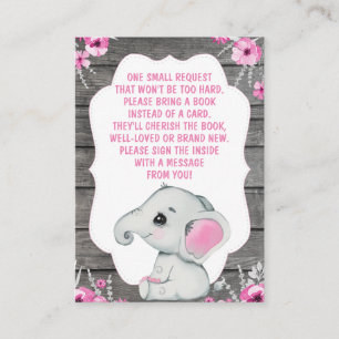 Boek Aanvraag Kaart Meisje Olifant Douche Roze