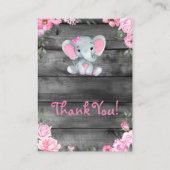 Boek aanvraag Pink Elephants Shower Floral Ticket Informatiekaartje (Achterkant)