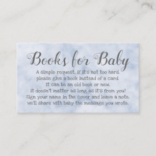 Boek Aanvraag voor Baby shower Blue Poem Invitatio Informatiekaartje