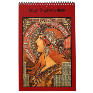 Boek  Alphonse Mucha 14 Afbeeldingen Bekende kunst Kalender