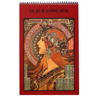 Boek Alphonse Mucha 14 Afbeeldingen Bekende kunst Kalender