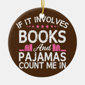 Boek als het boeken impliceert de pyjama's tellen  keramisch ornament