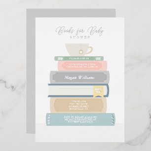 Boek Baby Shower Folie Uitnodiging