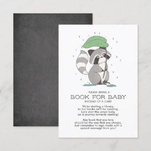 Boek Baby shower Woodland Raccoon voor Baby Kaart