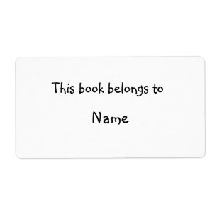 Boek bord - Eenvoudig wit Etiket