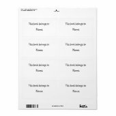 Boek bord - Eenvoudig wit Etiket (Full Sheet)