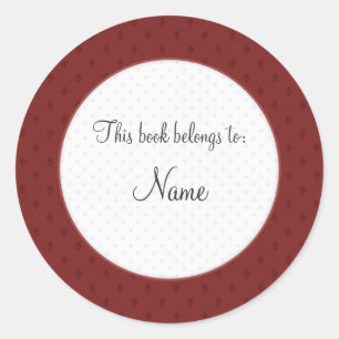 Boek bord met elegant design ronde sticker