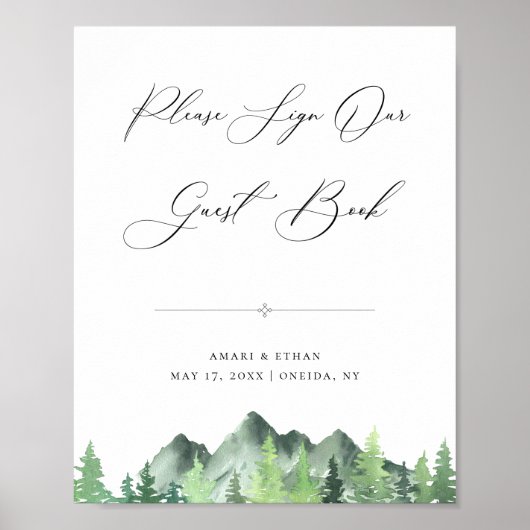 Boek bos bos gebergte poster (Voorkant)