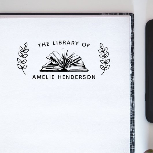  boek botanisch uit de bibliotheek 	rubberstempel