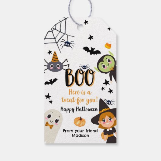 Boek Cadeau Voor Jou Gelukkig Halloween Kinderkost Cadeaulabel (Achterkant)