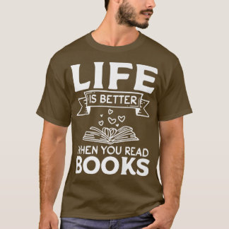 Boek de Lover Librarian I Het leven is beter als j T-shirt