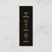 Boek Dragon Bladwijzer Mini Visitekaartje (Achterkant)