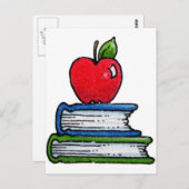 Boek en appel briefkaart (Voorkant / Achterkant)