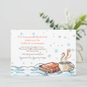 Boek en beker van koffie kaart (Staand voorkant)